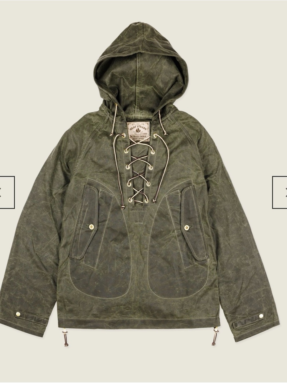Heat Straps The Waxed Anorak in Olive (men’s) - sz Med